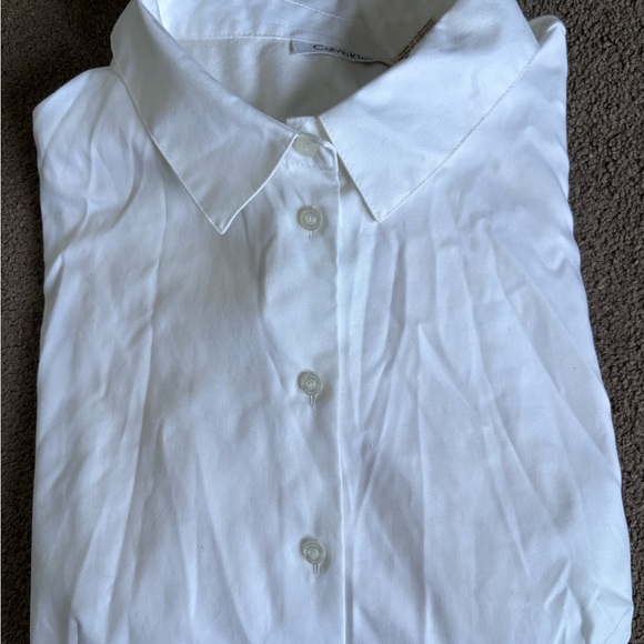 Calvin Klein White Button Down Shirt Crisp Cotton - Picture 1 of 7